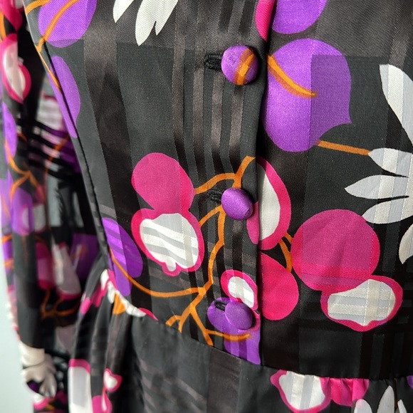 Flower power retro long sleeve maxi dress size 6 - Picture 2 of 10